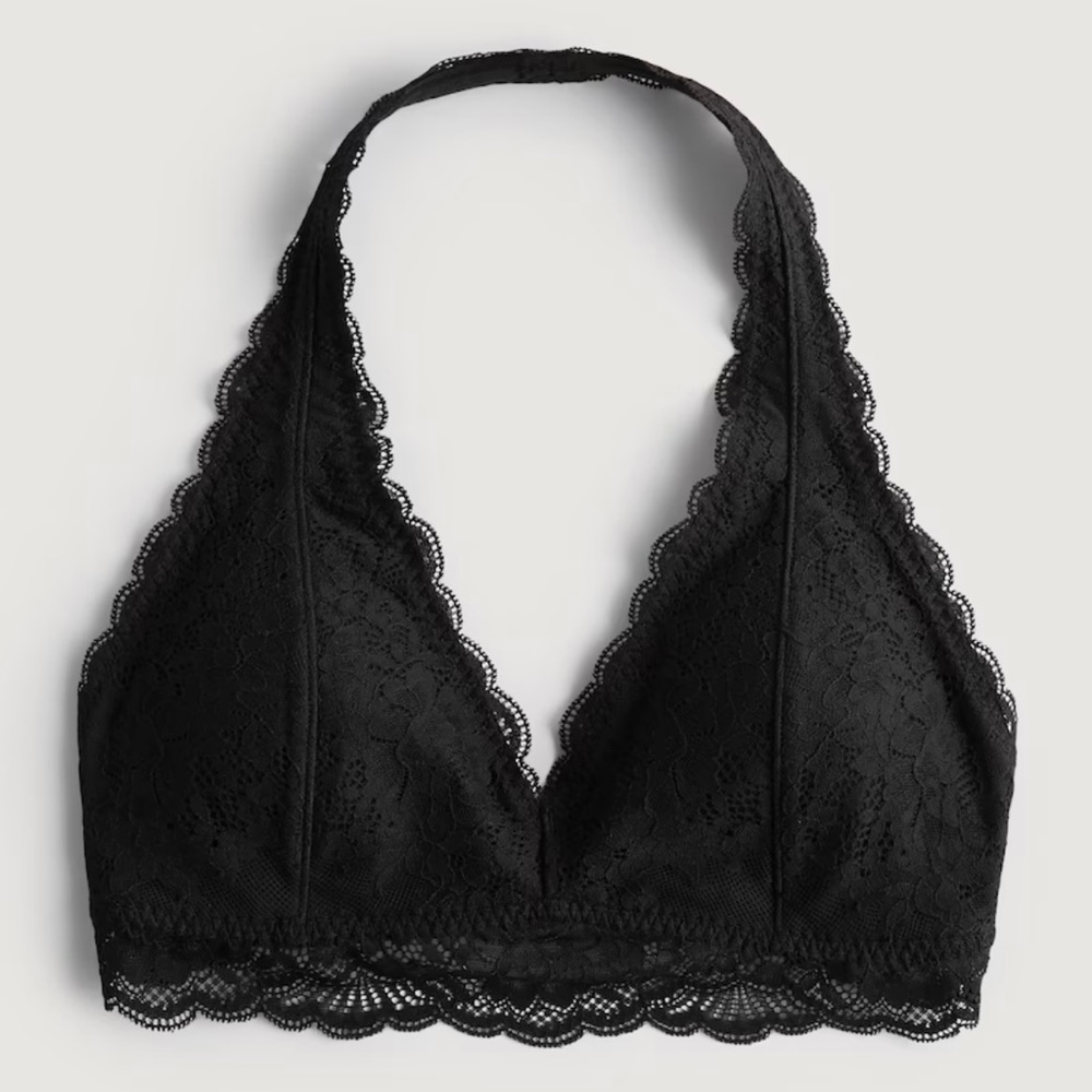 Gilly hicks black lace padded halter bralette